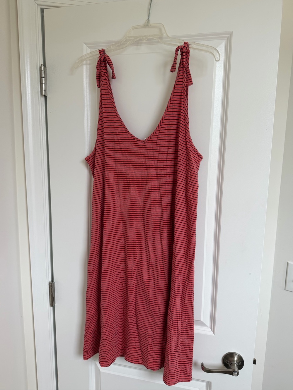 GAP coral and navy blue Striped Tie-Shoulder Nightdress